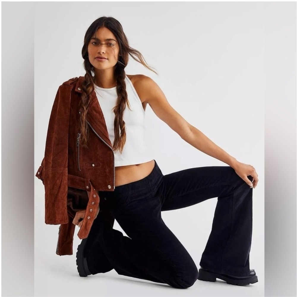 Free People We the Free Penny Pull-On Flare Corduroy Black Size 29